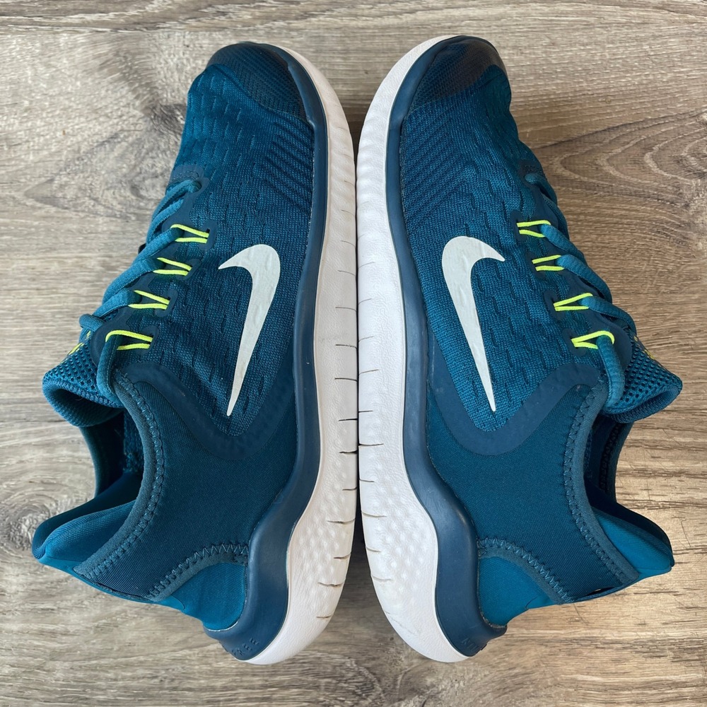 Nike Free RN 2018 Teal Blue Volt Yellow Running Shoes AH3451-402 Womens 8.5 / 7Y